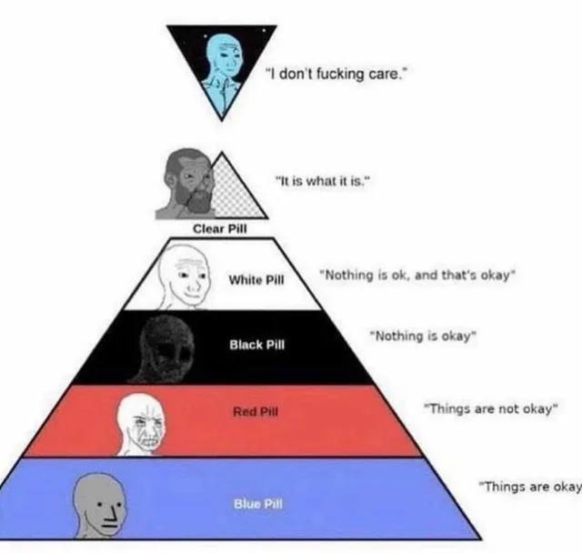Saved meme, square image with white, blue, and orange tones