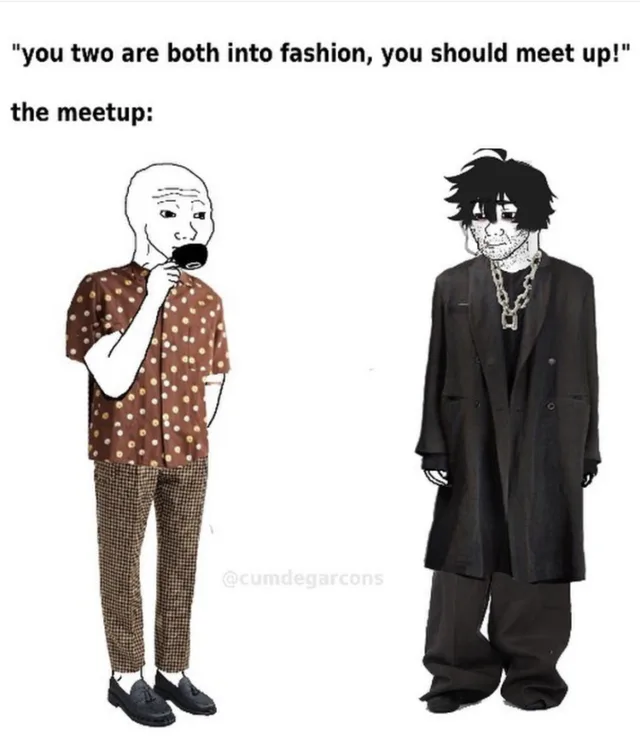 Saved meme, portrait image with white, black, and orange tones