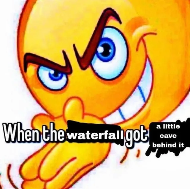 Saved meme, square image with white, yellow, and blue tones
